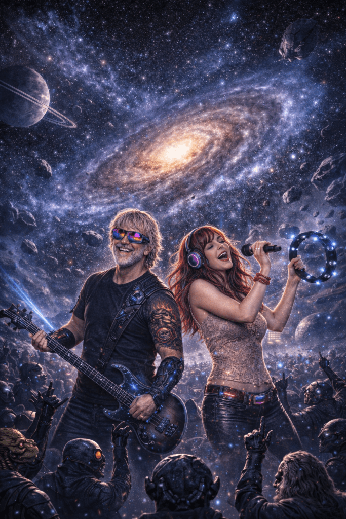 Ingrid singing in Outer space